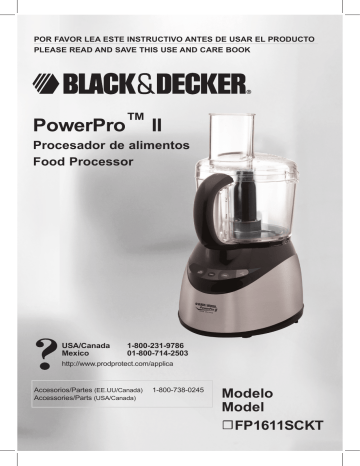 Black and Decker Appliances FP1611SCKT POWERPRO II FOOD PROCESSOR