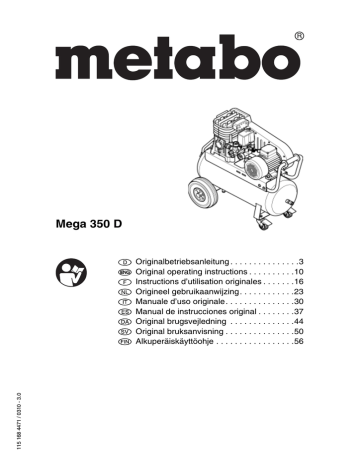Metabo Mega 350 D Käyttö ohjeet | Manualzz