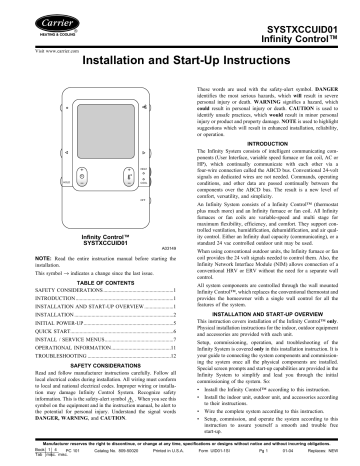 Carrier Start-up And Instruction Manual | Manualzz