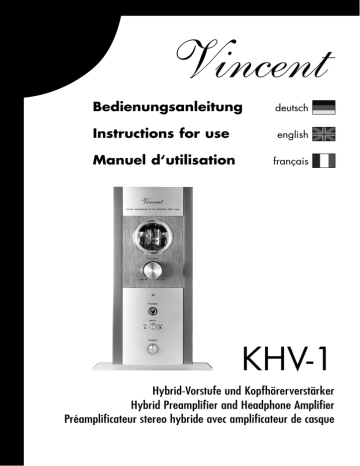 VINCENT KHV-1 Headphone Amplifier Instructions for use | Manualzz