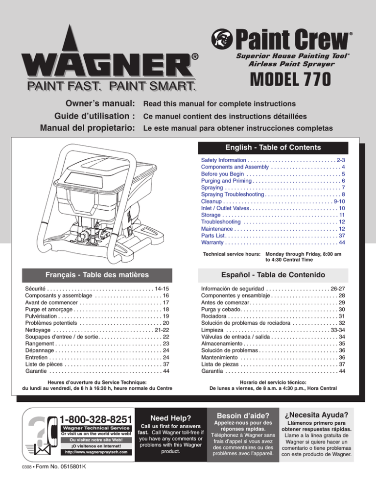 WAGNER Paint Crew Owner`s manual | Manualzz
