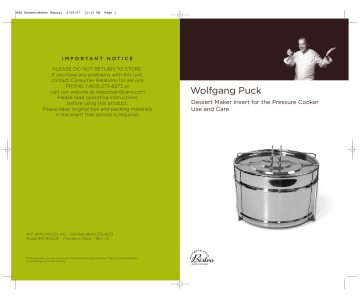 Wolfgang Puck Bpcr0005 User Manual Manualzz