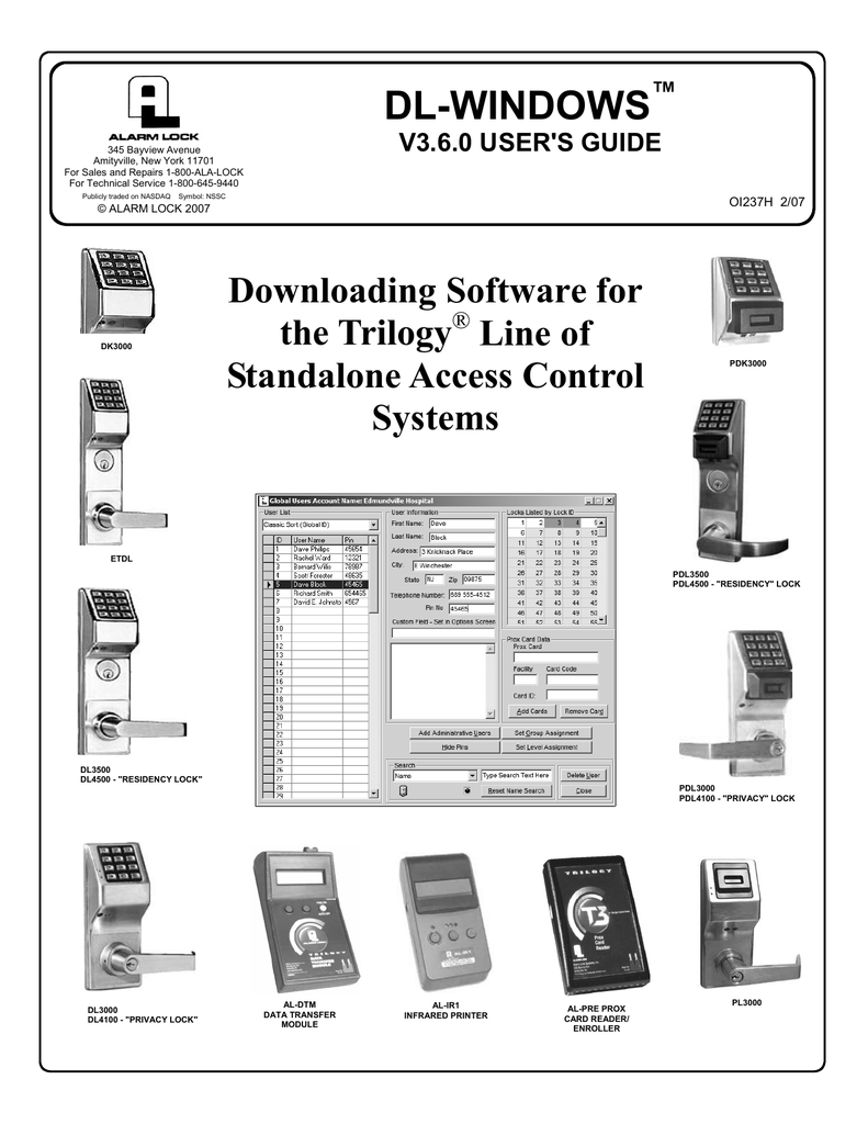 Alarm Lock DL 3000 User`s guide Manualzz