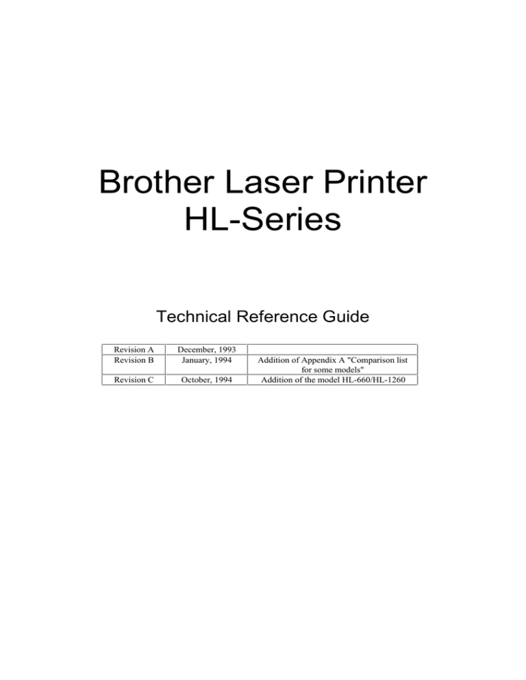 Brother 1440 Hl B W Laser Printer Specifications Manualzz