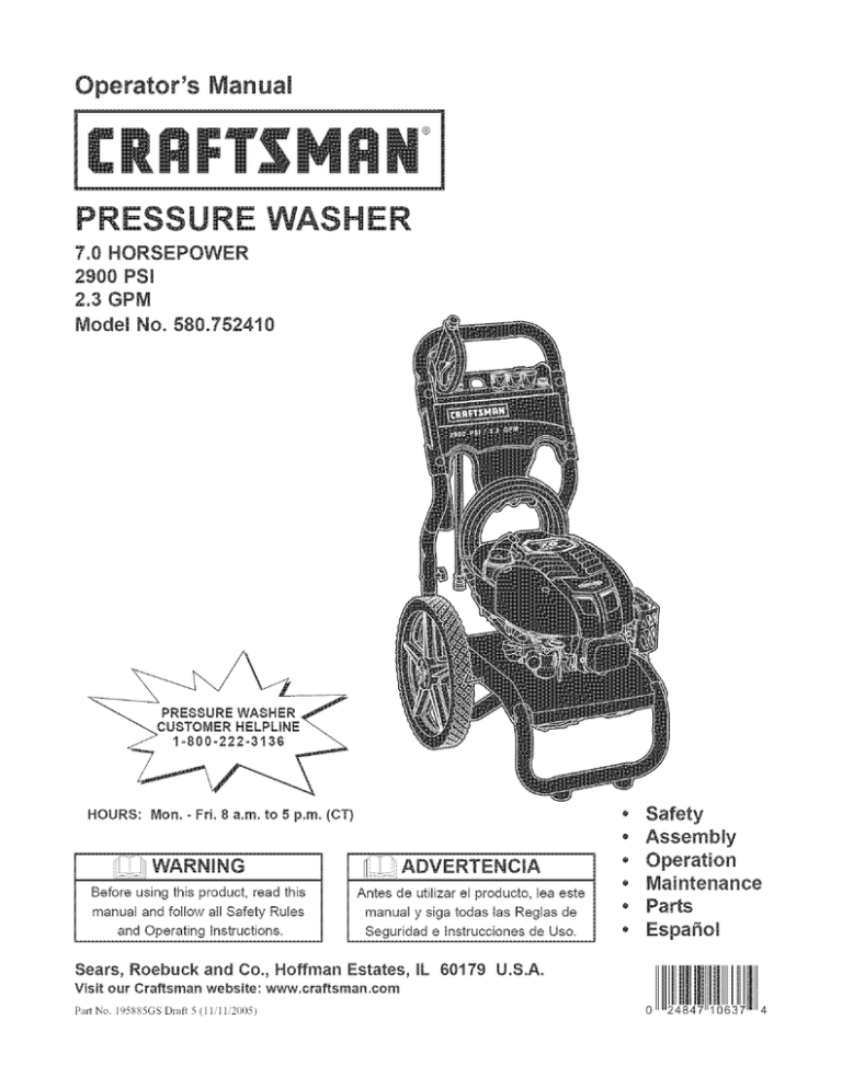 Craftsman 580 User Manual Manualzz