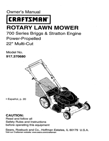 Craftsman 917.370680 Owner s manual Manualzz