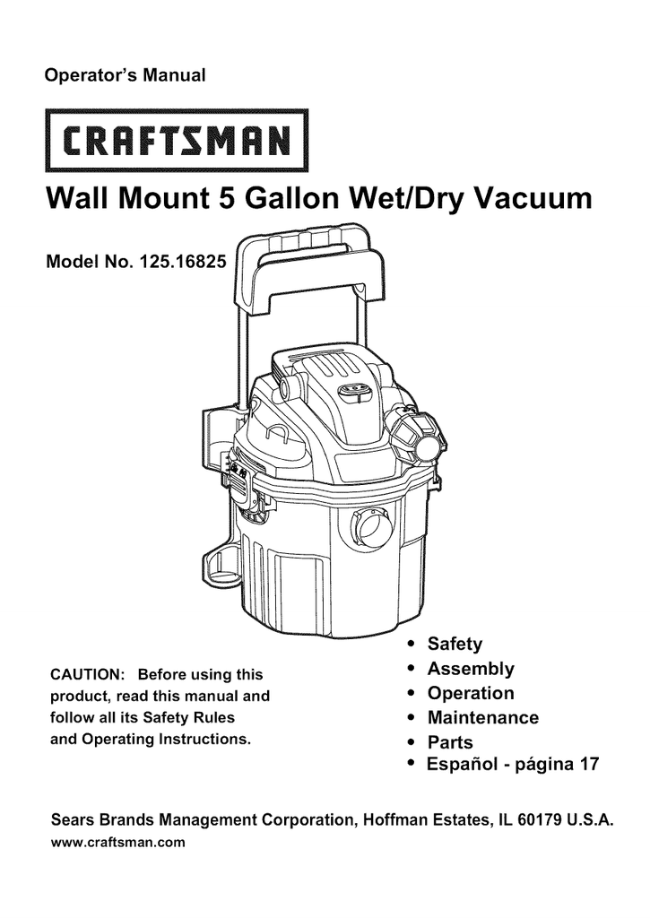 craftsman 16825 filter