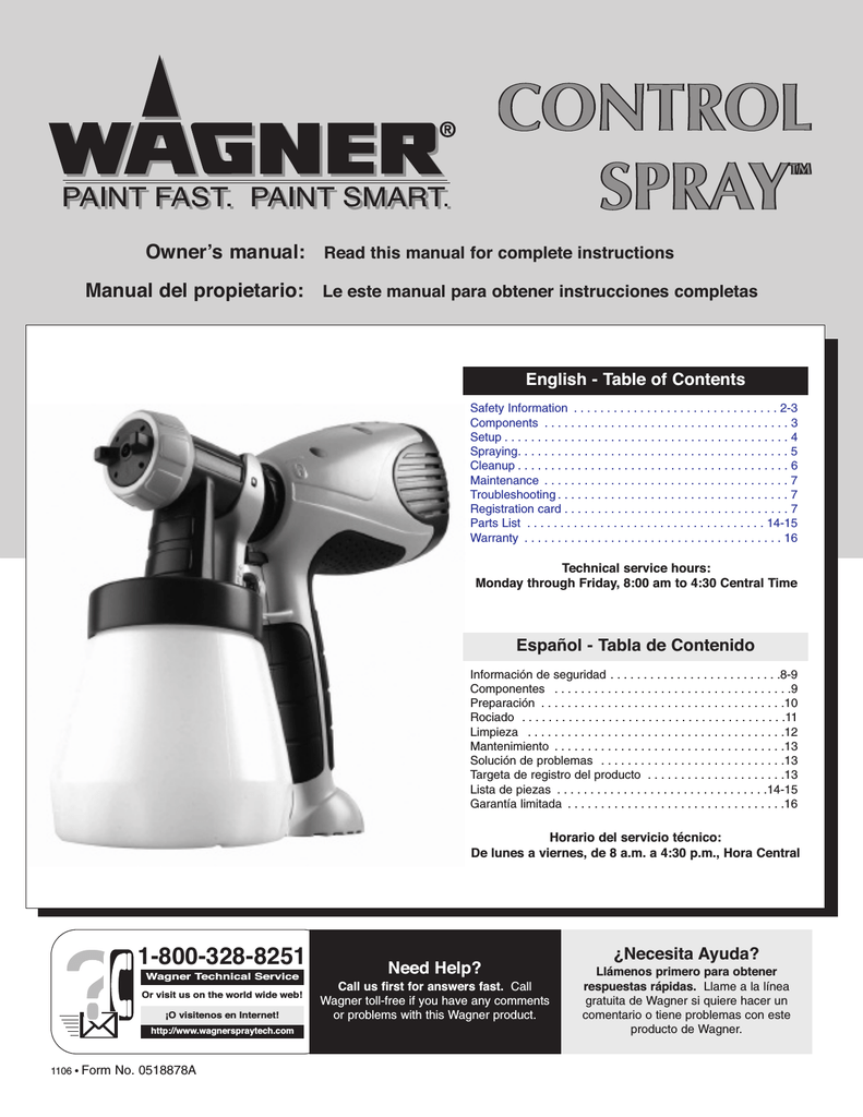 WAGNER CONTROL SPRAY Owner`s manual Manualzz