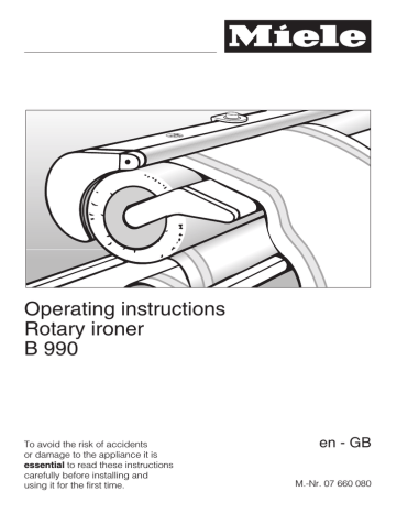 Miele B 990 Operating instructions | Manualzz
