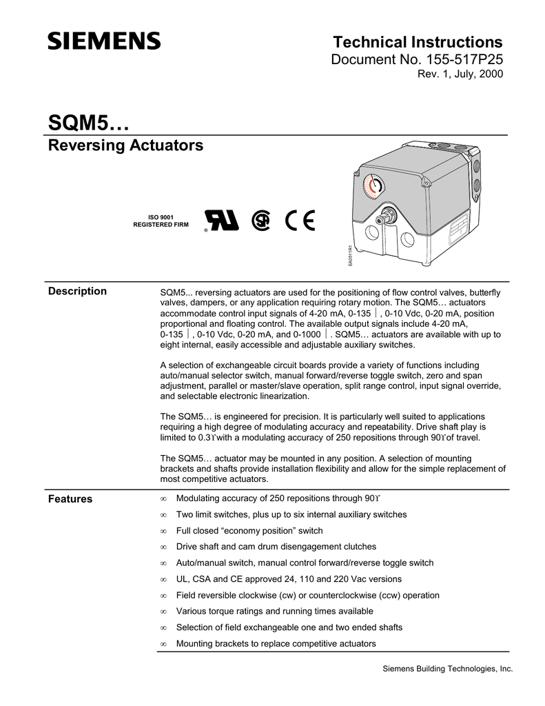 Siemens Sqm5 Operating Instructions Manualzz