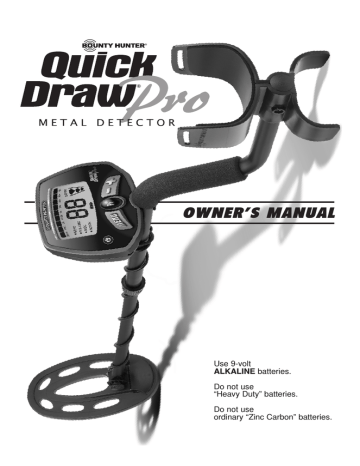 Bounty Hunter Quick Draw Pro Owner`s manual | Manualzz