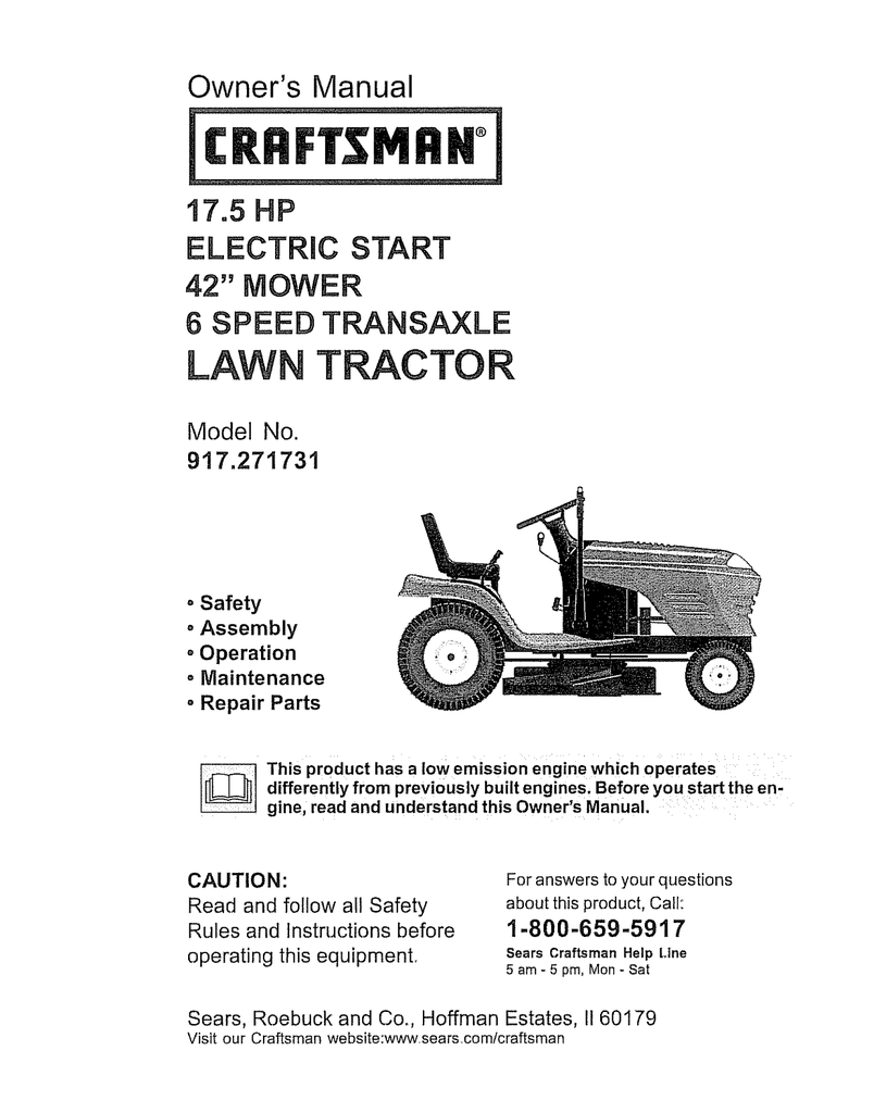 Craftsman 917.271731 Owner`s manual | Manualzz