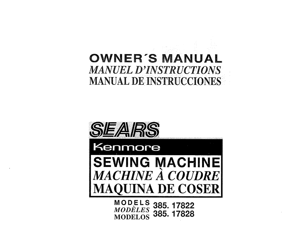 Sears KENMORE 385. 17928 Operating instructions | Manualzz