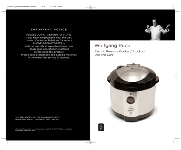 Wolfgang puck pressure cooker manual online bpcrm040