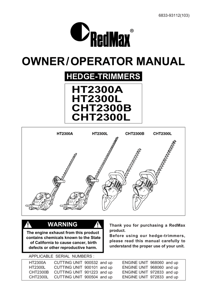 RedMax CHT2300B CHT2300L 22.5cc Hedge Trimmers Carburetor Carb Part# 5602-81001 