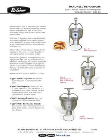 Belshaw Brothers Type K Operation Manual | Manualzz