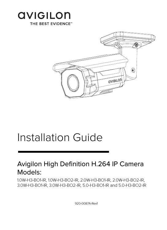 Avigilon 3.0 Megapixel 3.0W-H3-BO1-IR Bullet Video  Zoom Camera Network 