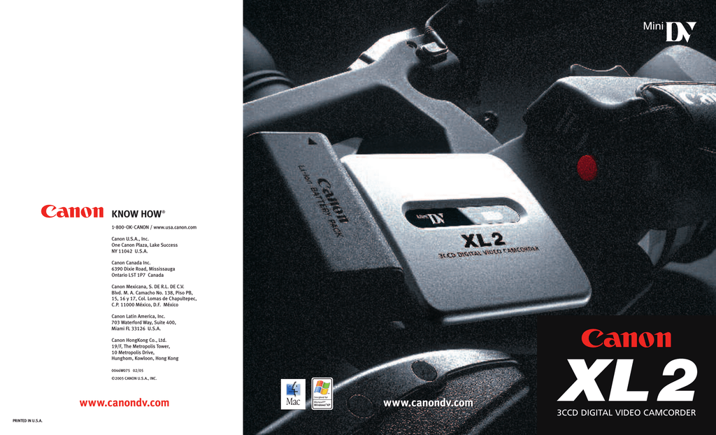 Canon Xl2 Camcorder User Manual Manualzz