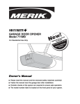 Merik Security+ 711MB Garage Door Opener Owner's Manual