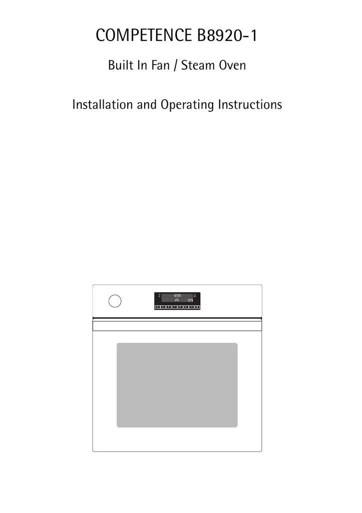 AEG B89201 Oven User Manual Manualzz
