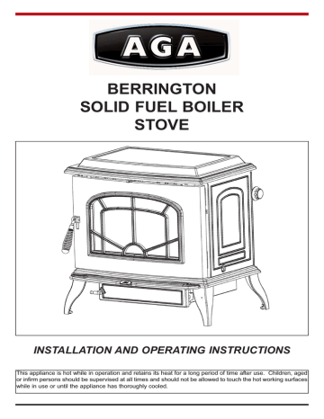 Aga Ranges Berrington Stove User Manual | Manualzz