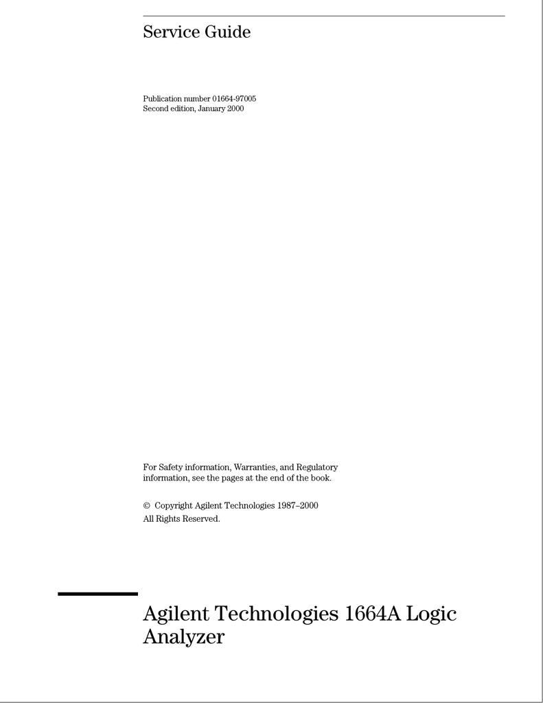 Agilent Technologies 01664 Manualzz