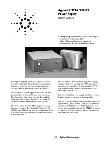 Agilent Technologies 87422A Power Supply User Manual | Manualzz