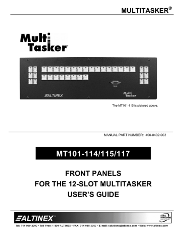 Altinex MT101-114 Network Card User`s guide | Manualzz