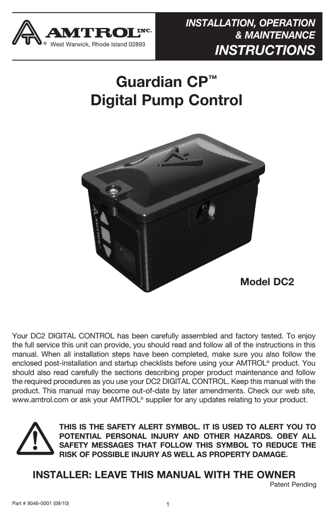DC2 Amtrol Digital Pressure Switch