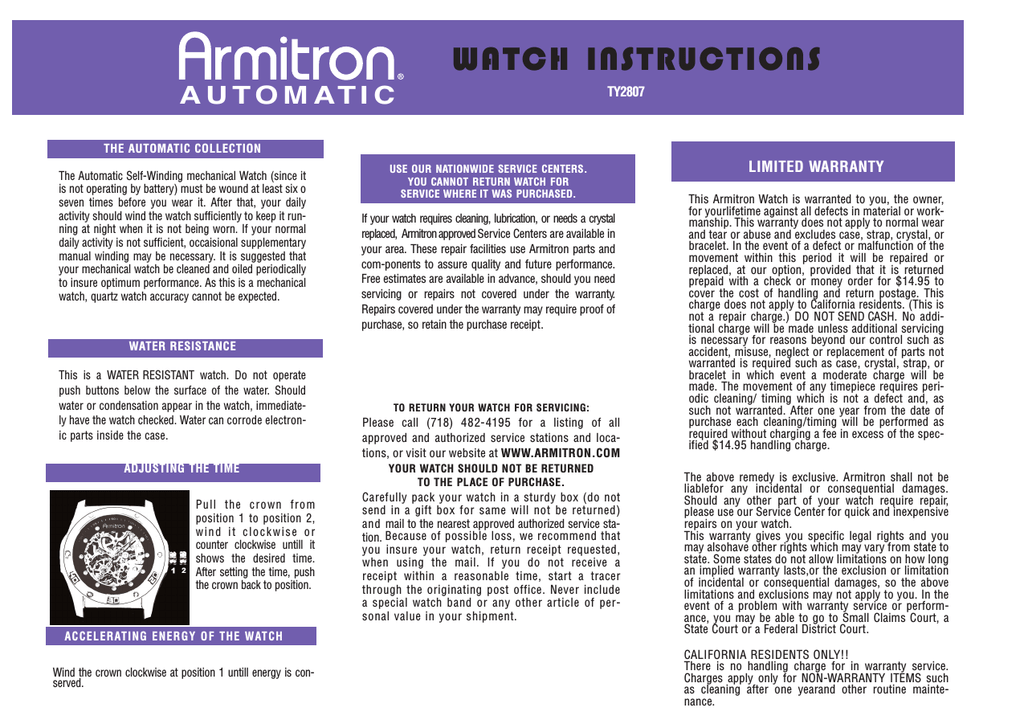 armitron watch setting instructions