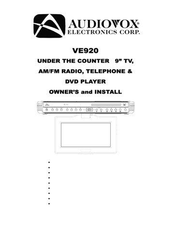 Audiovox Ve9 Tv Dvd Combo User Manual Manualzz