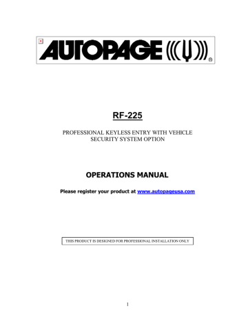 Autopage RF-225 Operations Manual | Manualzz