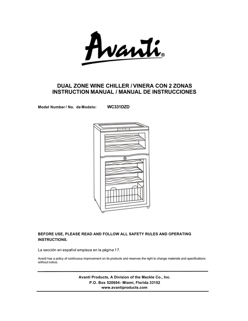 Avanti Wc331dzd Beverage Dispenser User Manual Manualzz Com