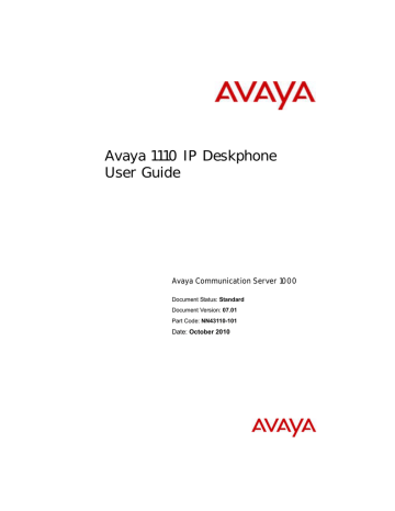 Avaya 1110 Cordless Telephone User guide | Manualzz