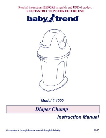 Baby Trend 4000 Baby Accessories Instruction manual | Manualzz