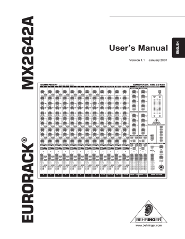 Behringer MX2642A Musical Instrument User Manual | Manualzz