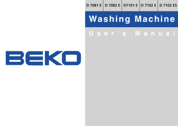 Beko D 7081E Washer Instruction manual | Manualzz