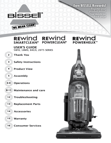 Bissell 18M9 Vacuum Cleaner User Manual | Manualzz