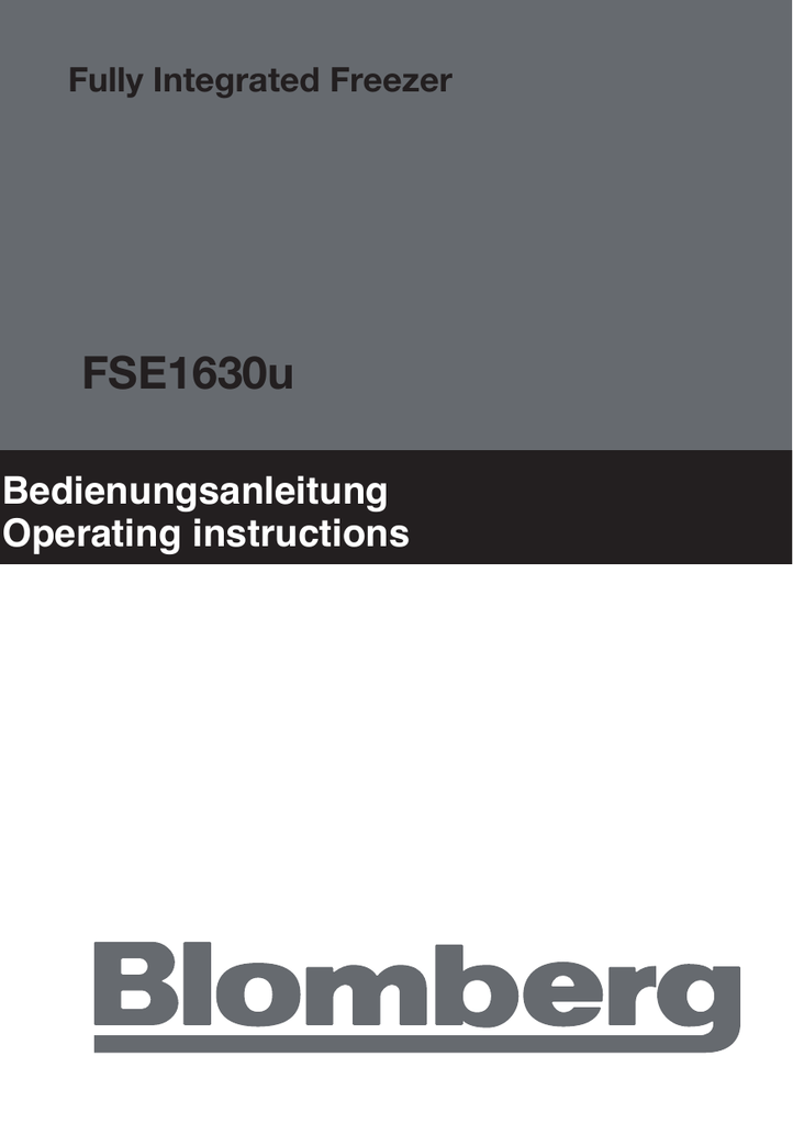 Blomberg FSE1630u Freezer User Manual Manualzz