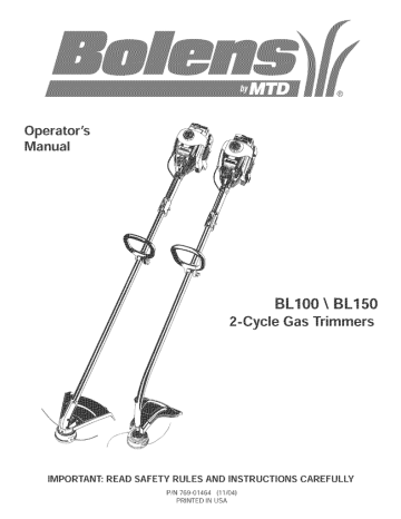 Bolens BL100, BL150 User manual | Manualzz