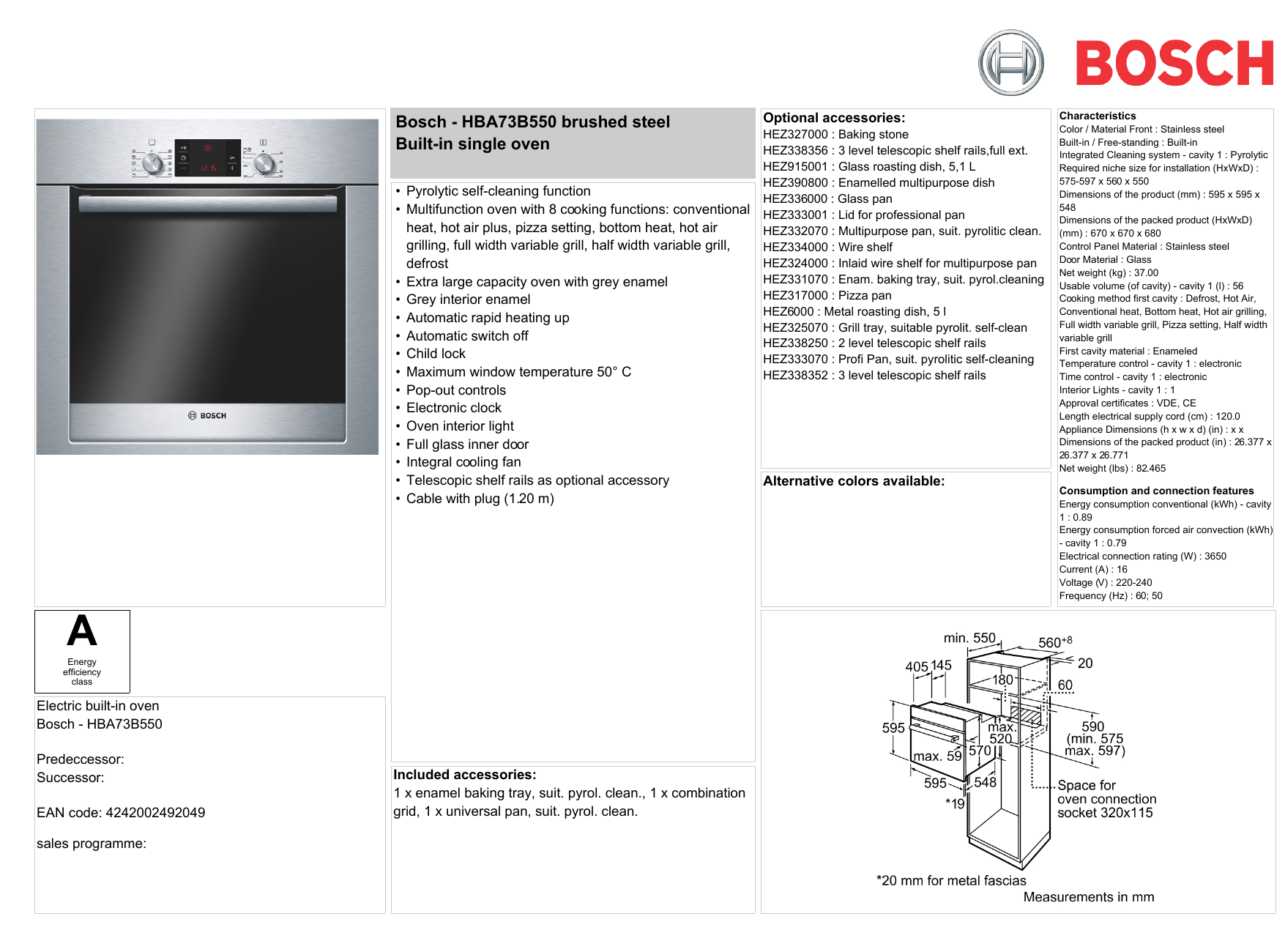 Ht5hb33 bosch духовой шкаф