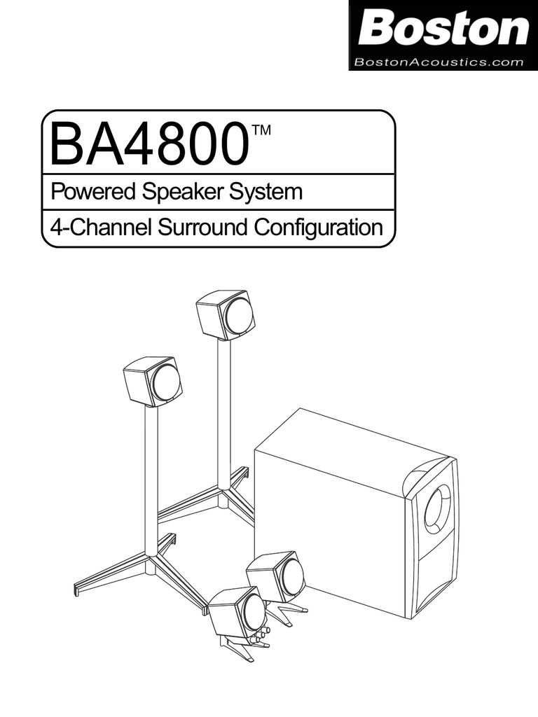 Boston Acoustics Ba4800 Speaker User Manual Manualzz