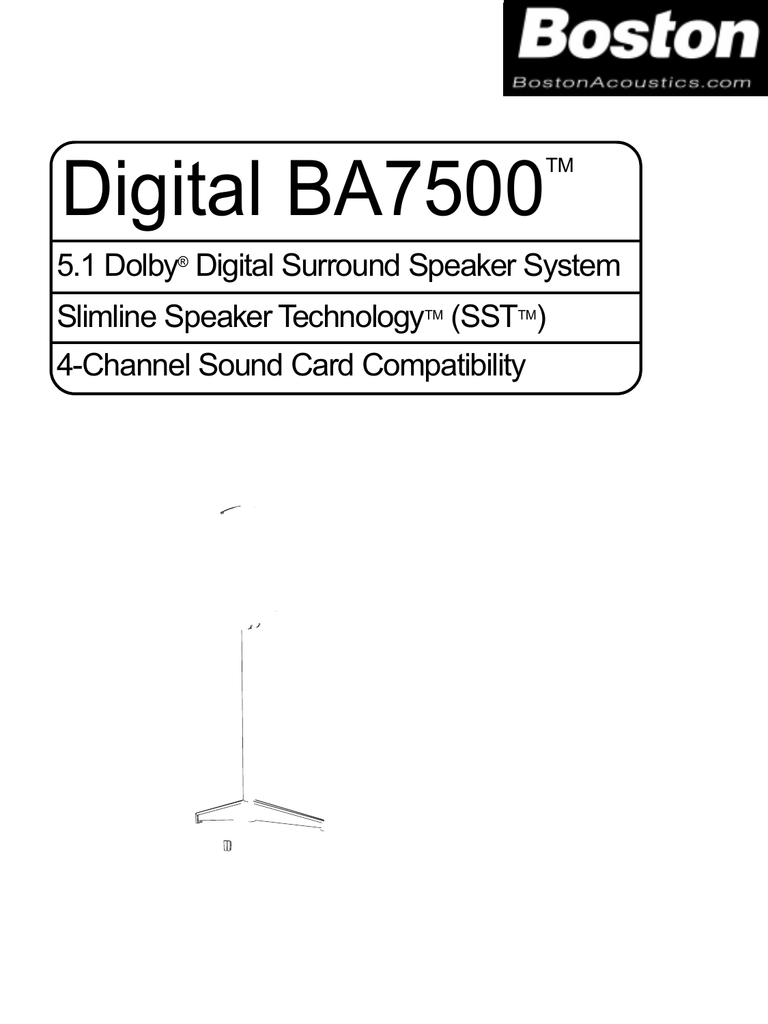 Boston Acoustics BA7500 User manual | Manualzz