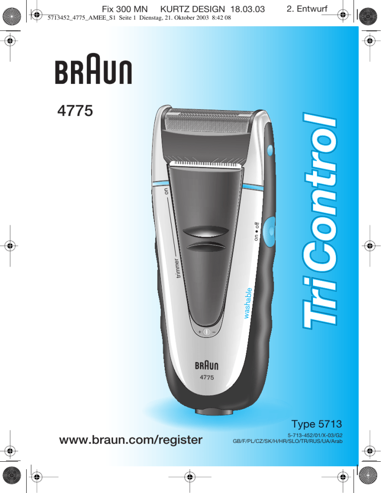 Braun 4775 4775 Tricontrol User Manual Manualzz