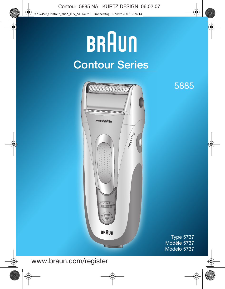 Braun 5885, Contour Series User manual | Manualzz