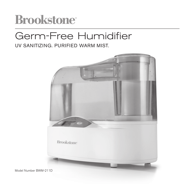 Brookstone BWM 2110 Humidifier User Manual Manualzz