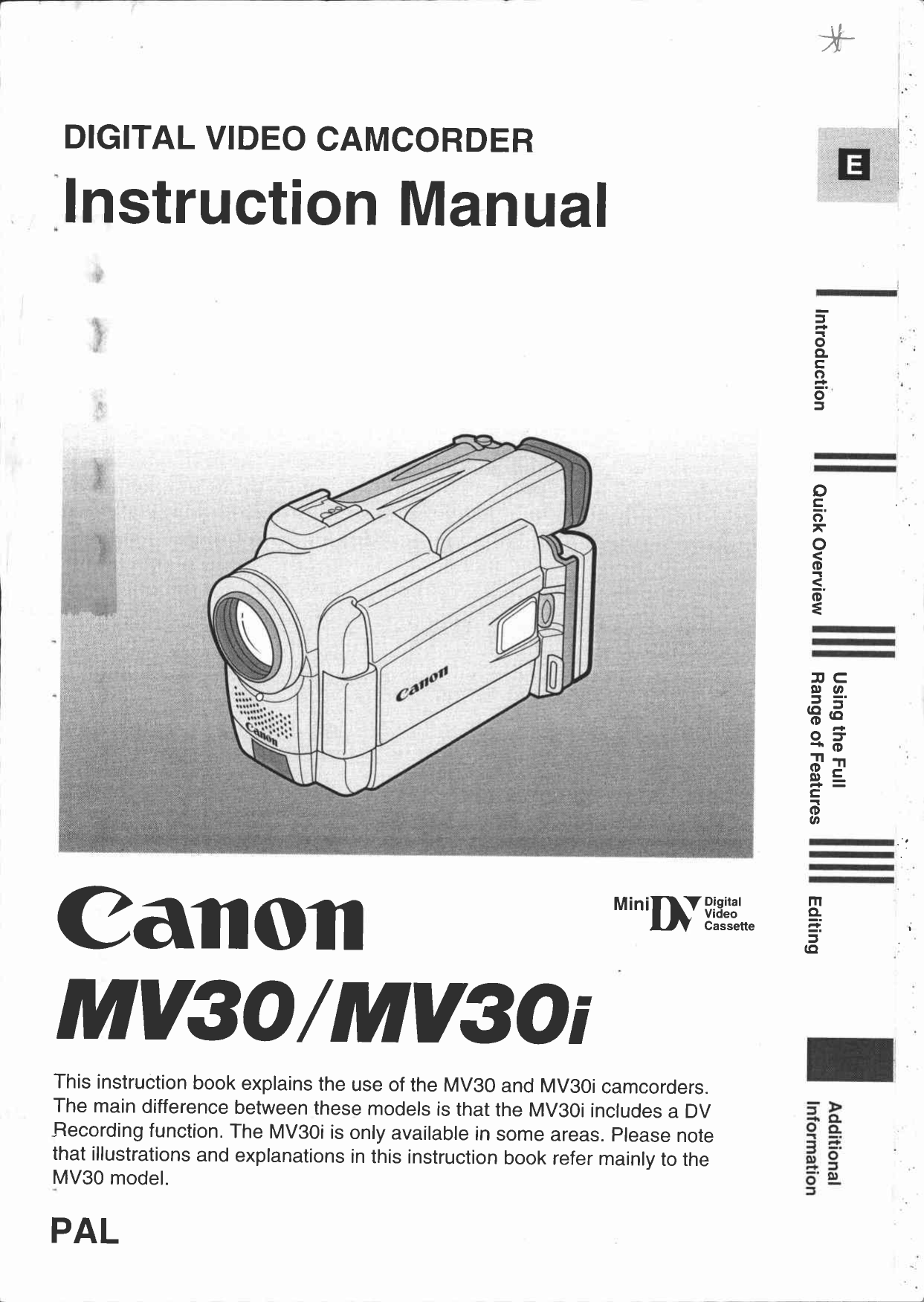 Canon 30 Camcorder User Manual Manualzz