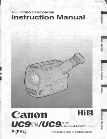 Canon Uc Hi Camcorder User Manual Manualzz