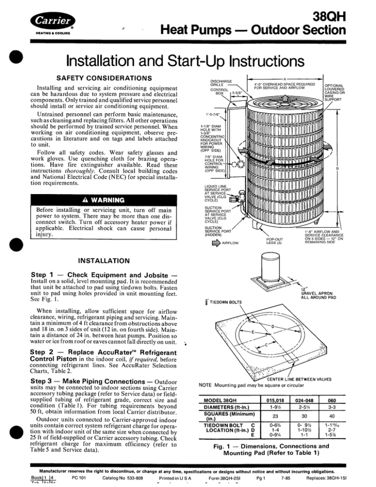 Carrier 38QH Air Conditioner User Manual Manualzz