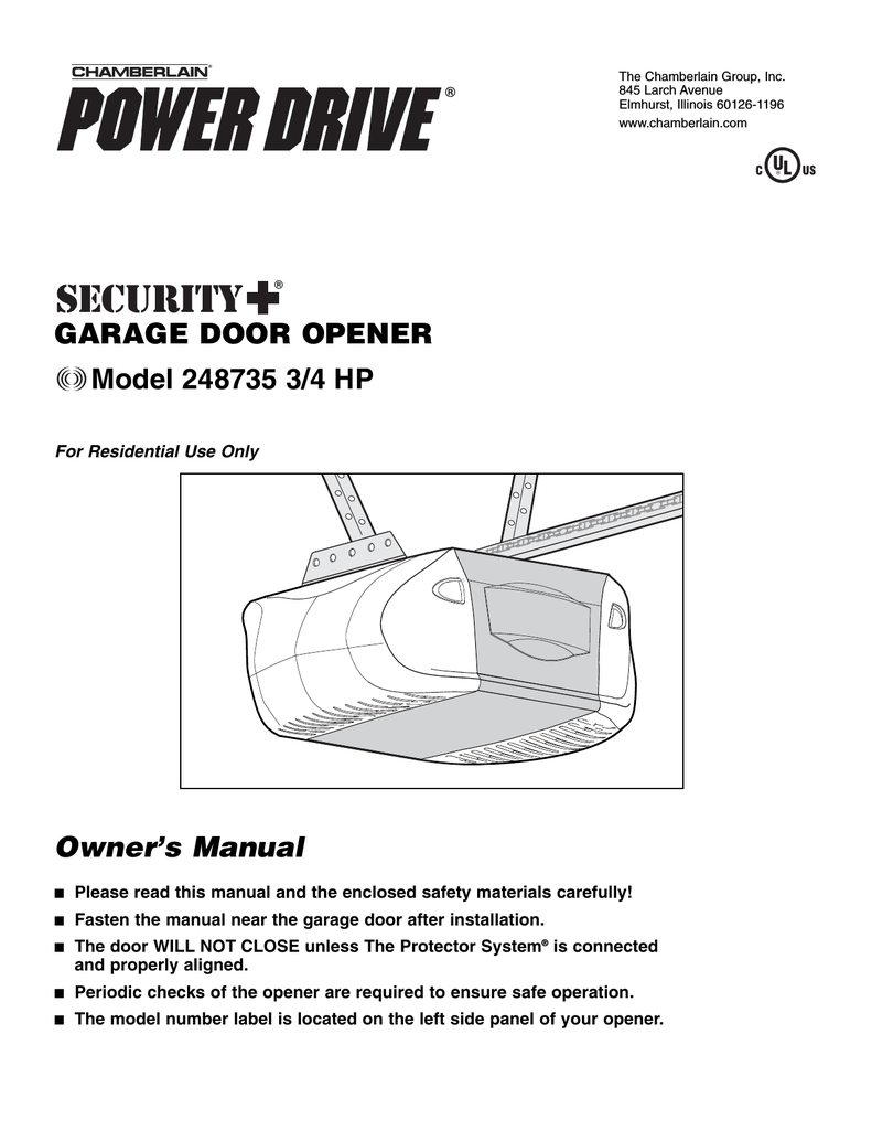 Chamberlain Garage Door Opener Manual Hd220 | Dandk Organizer